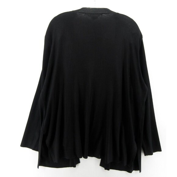 VINTAGE Misook Sweater Large Open Cardigan Pockets Shoulder Pads - Picture 7 of 11